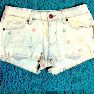 Pacsun frayed denim short shorts with stars